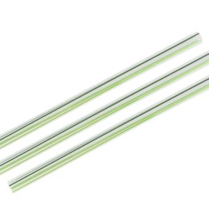 Jumbissimo green stripe clear 10mm PLA straw, 8.25