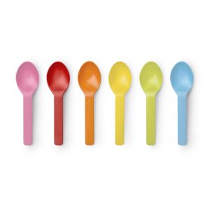 3in PLA tutti frutti ice cream spoons