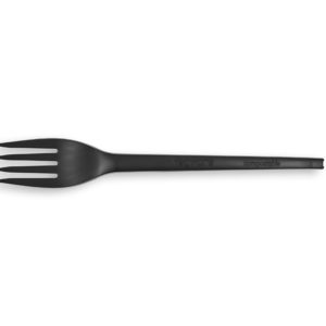 6.5in compostable CPLA fork, black