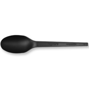 6.5in compostable CPLA spoon, black