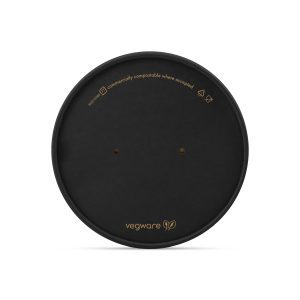 Vegware Round black paper lid x 300