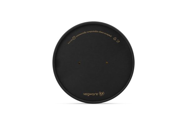 Vegware Round black paper lid x 300